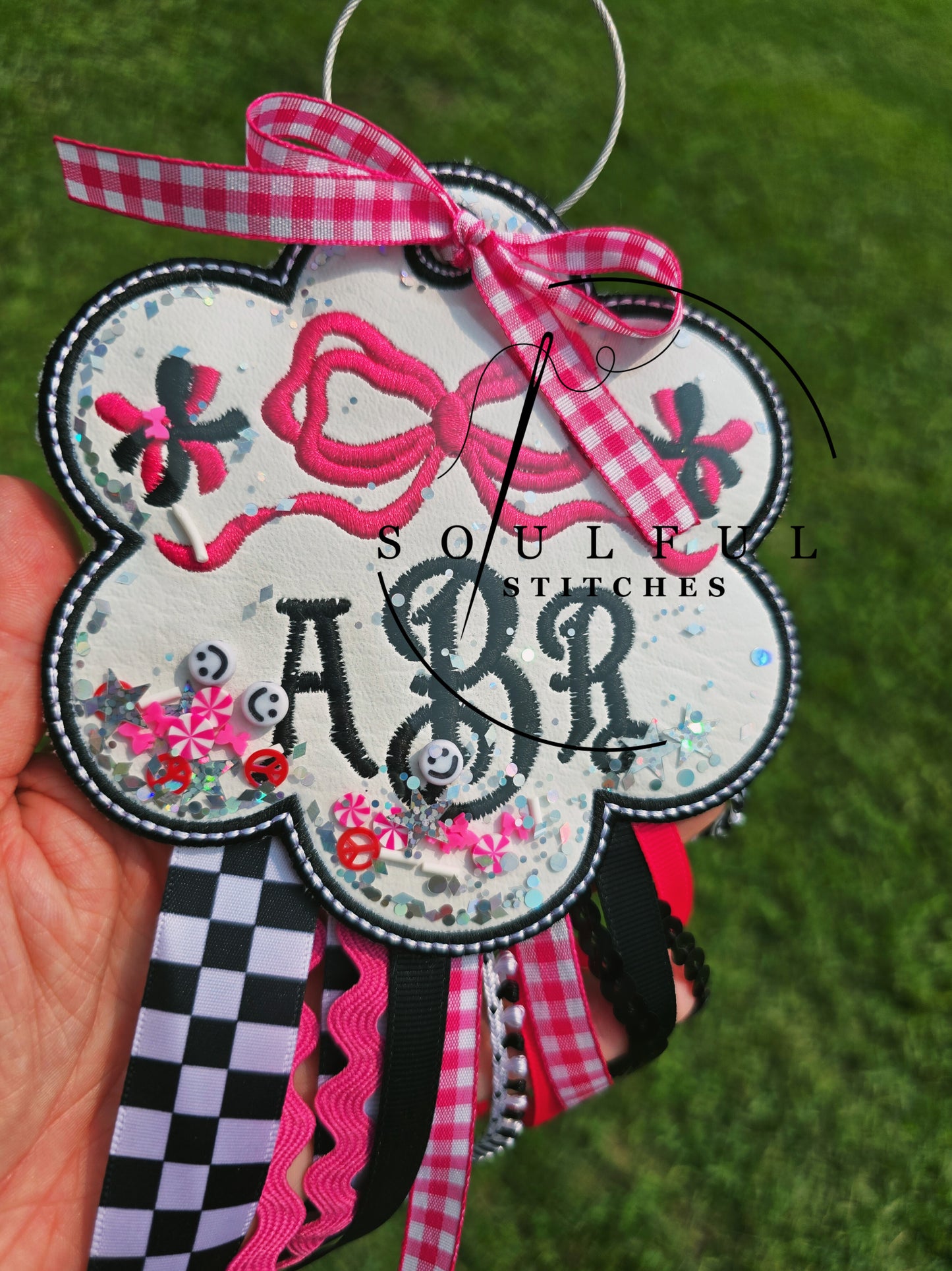 Coquette Pom Pom Bag Tag