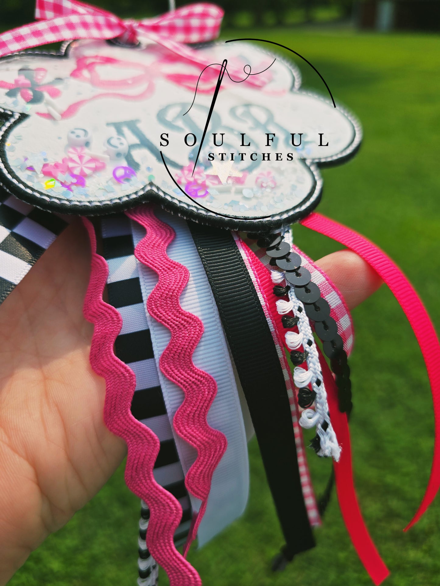 Coquette Pom Pom Bag Tag