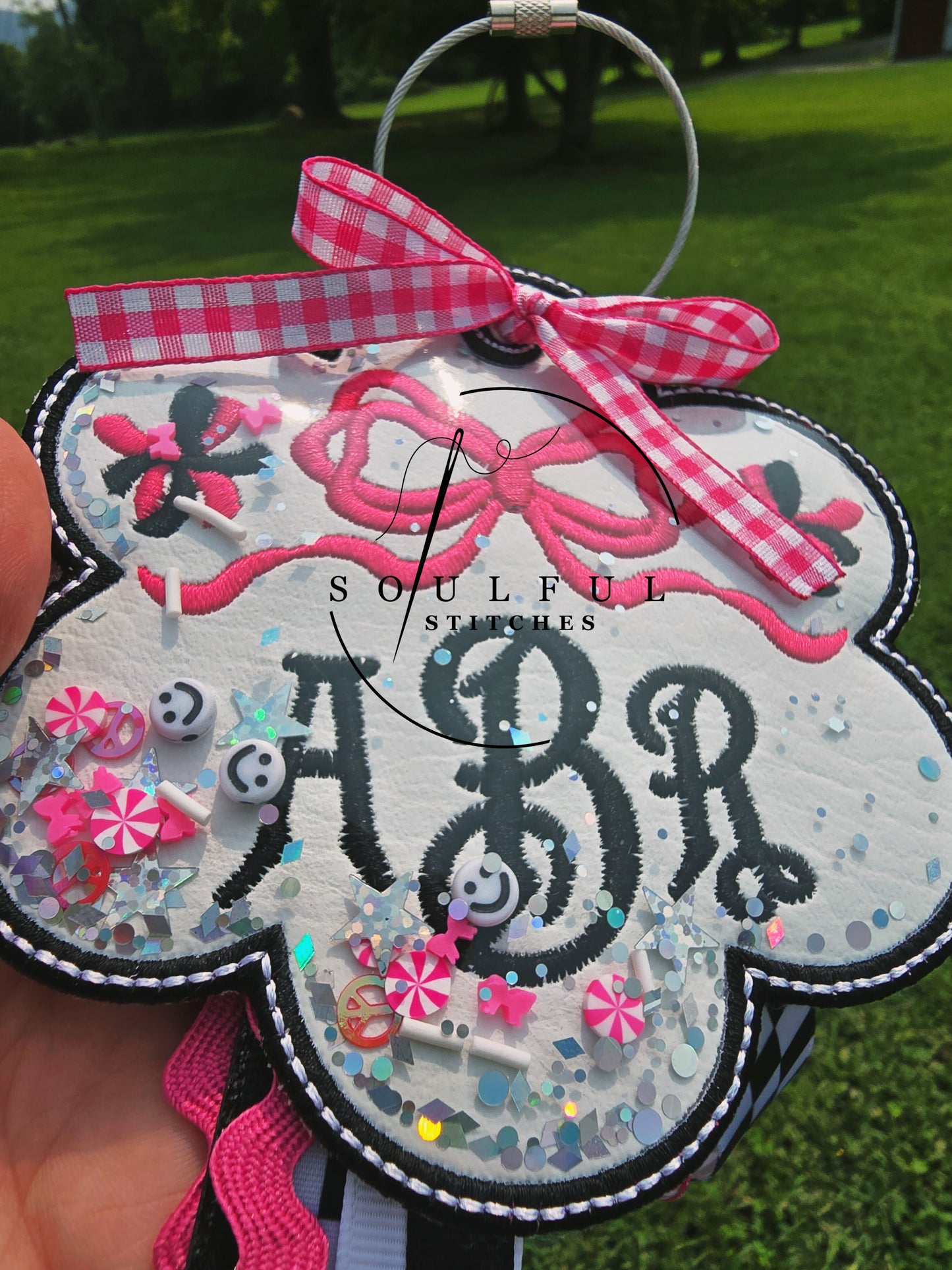 Coquette Pom Pom Bag Tag