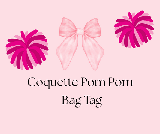 Coquette Pom Pom Bag Tag