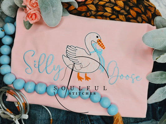 Sample stitch out Silly Goose