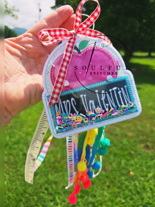 Apple Teacher Bag Tag