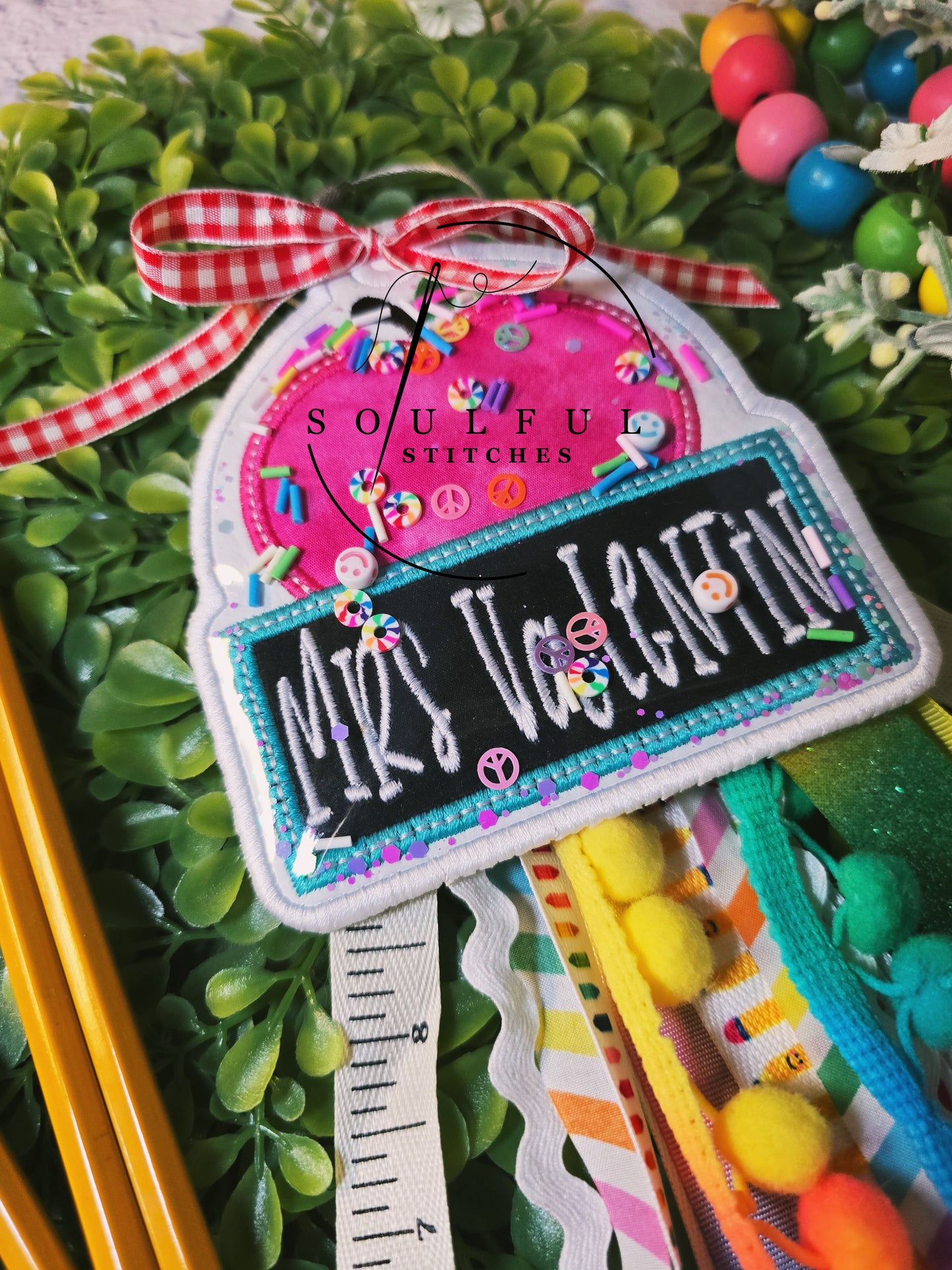 Apple Teacher Bag Tag