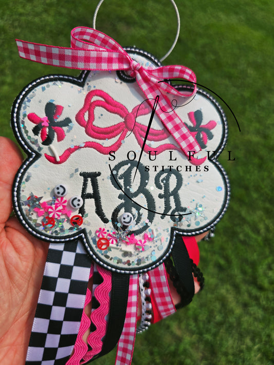 Coquette Pom Pom Bag Tag