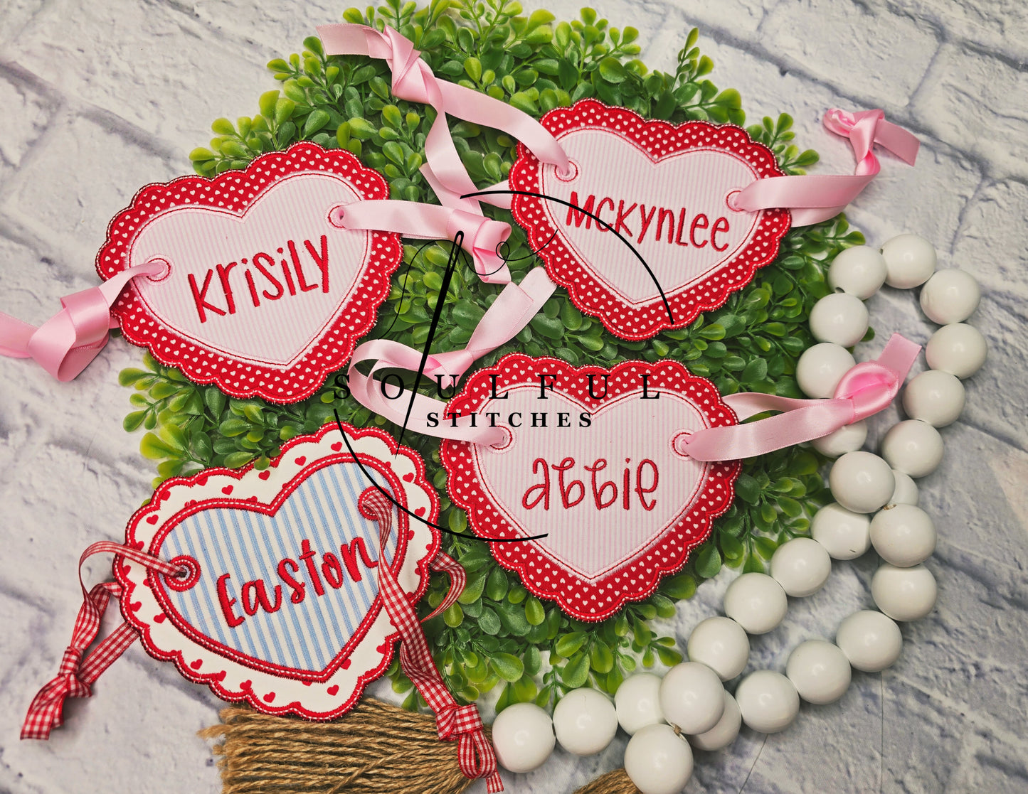 Scalloped Heart Bag Tag