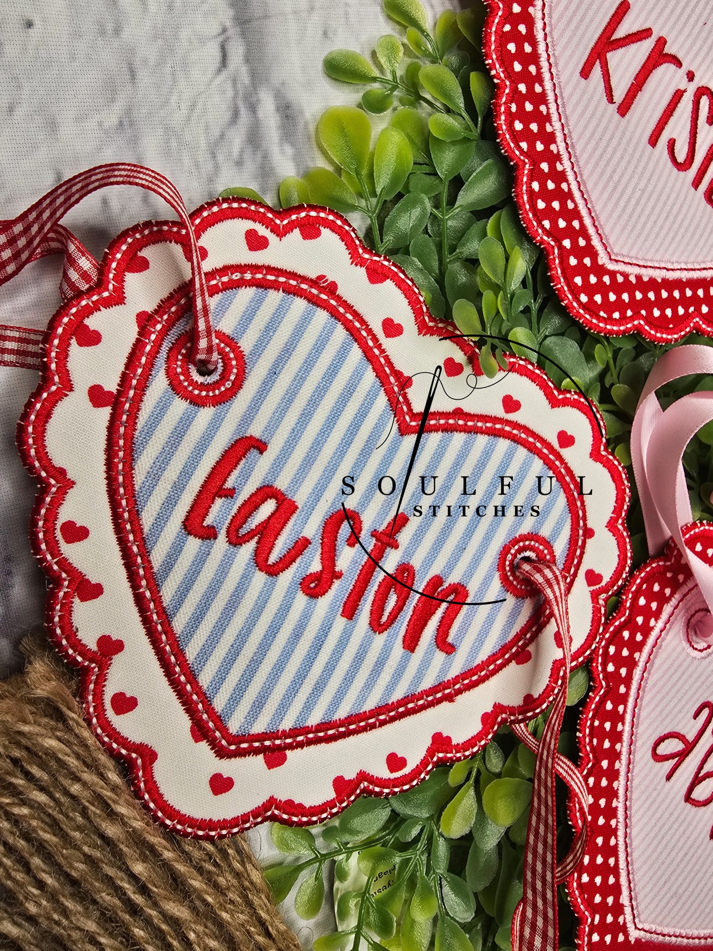 Scalloped Heart Bag Tag
